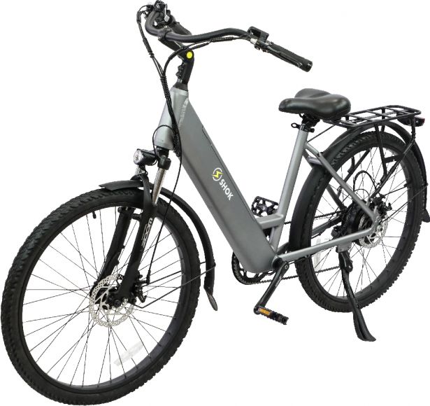 SHOK Nova - Argent, Step-Through City Ebike, 48V, 500W, 15Ah, 500Wh