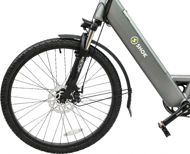 SHOK Nova - Argent, Step-Through City Ebike, 48V, 500W, 15Ah, 500Wh