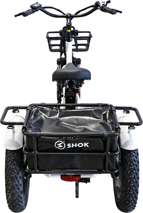 SHOK Triode - White, 3-Wheel Ebike / Trike, 48V, 500W, 13Ah 624Wh