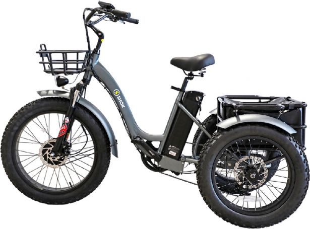 SHOK Triode - Charcoal, 3-Wheel Ebike / Trike, 48V, 500W, 13Ah 624Wh