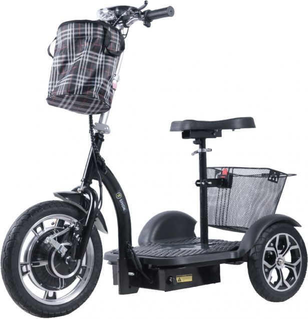 SHOK ZAPPY LA - Black, 48V, 500W, 12Ah, 500Wh, 3-Wheel Folding Mobility