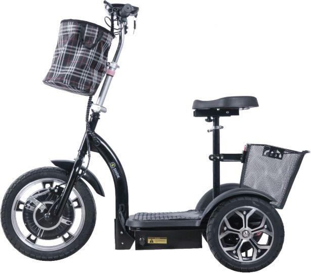 SHOK ZAPPY LA - Black, 48V, 500W, 12Ah, 500Wh, 3-Wheel Folding Mobility