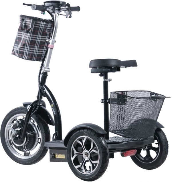 SHOK ZAPPY LA - Black, 48V, 500W, 12Ah, 500Wh, 3-Wheel Folding Mobility