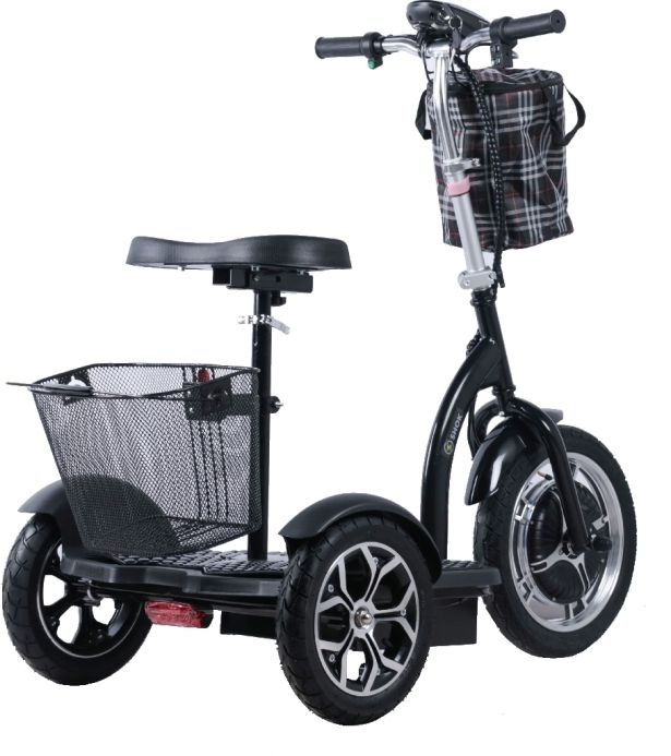 SHOK ZAPPY LA - Black, 48V, 500W, 12Ah, 500Wh, 3-Wheel Folding Mobility