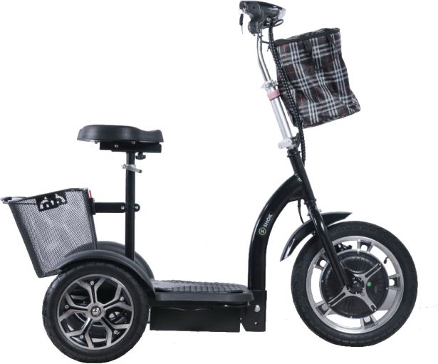 SHOK ZAPPY LA - Black, 48V, 500W, 12Ah, 500Wh, 3-Wheel Folding Mobility