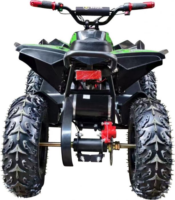 SHOK Surge - Razor’s Edge Graphic, Green Prewrapped, Kids Sport E-ATV, 48V, 1200W, 12Ah