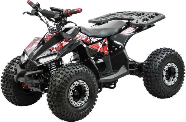 SHOK Impulse - Urban Voltage Graphic, Red Prewrapped, Kids Sport E-ATV, 60V, 1500W, 20Ah