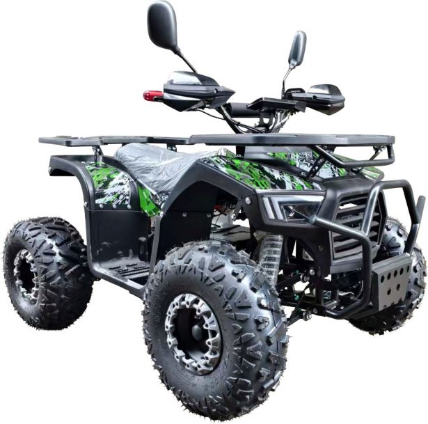 SHOK Odyssey - Static Camo Graphic, Green Prewrapped, Kids Utility E-ATV, 60V, 1500W, 20Ah