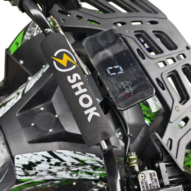 SHOK Odyssey - Static Camo Graphic, Green Prewrapped, Kids Utility E-ATV, 60V, 1500W, 20Ah