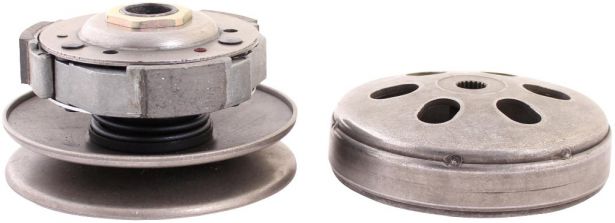 Clutch - Drive Pulley with Clutch Bell, GY6, 125cc to 150cc, 19 Spline