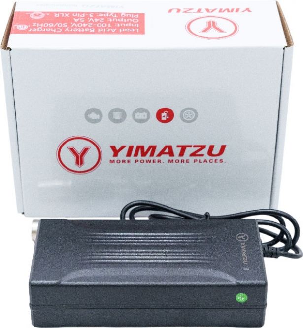 Charger - 24V, 5A, 3-Pin XLR Plug (Male DIN), Lead Acid, Yimatzu