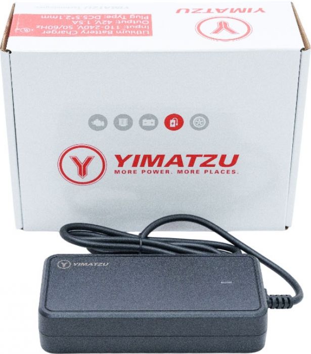 CHG3615TP Charger - 36V 1.5A Lithium Ion CUL/UL Certified SHOK Scooters Neutron Yimatzu DC2.1