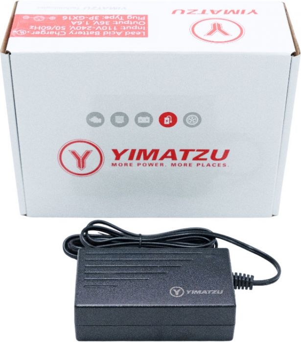CHG3616FS Charger - 36V 1.6A 3-Pin Inline Plug (Female DIN GX16-3P) Shok Motors Amp Yimatzu Female DIN GX16-3P