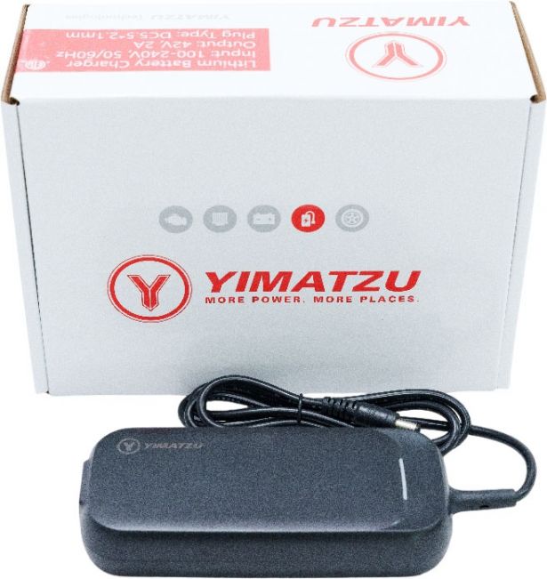 Charger - 36V, 2A, DC 5.5*2.1 (5.5mm x 2.1mm) Connector & Wall Plug, Lithium, UL / ULC, Yimatzu