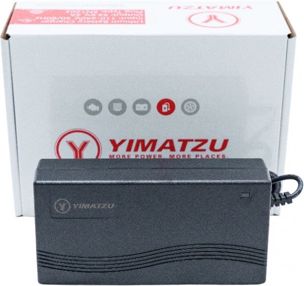 Charger - 48V, 2A, Lithium Ion, UL/CUL, SHOK Scooters Graviton, Yimatzu