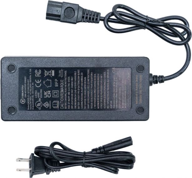 Charger - 48V, 2A, C13 Plug with Universal T-Prong, Lead Acid, Yimatzu