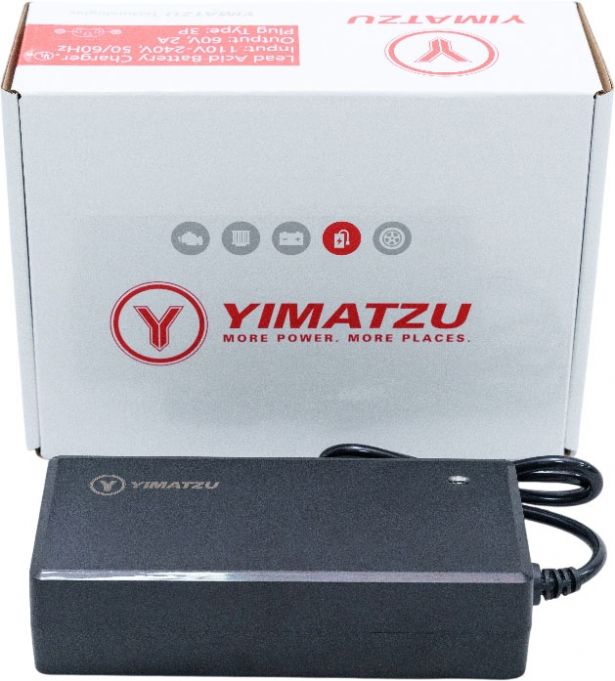 Charger - 60V, 2A, C13 Plug with Universal T-Prong, Yimatzu