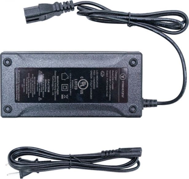 Charger - 60V, 2.5A, C13 Plug with Universal T-Prong, Lithium, Yimatzu