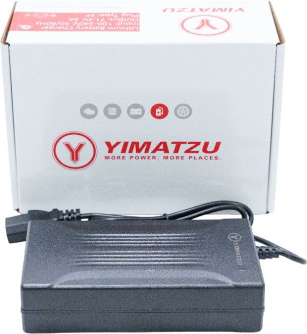 Charger - 60V, 3A, C13 Plug with Universal T-Prong, Lithium, Yimatzu