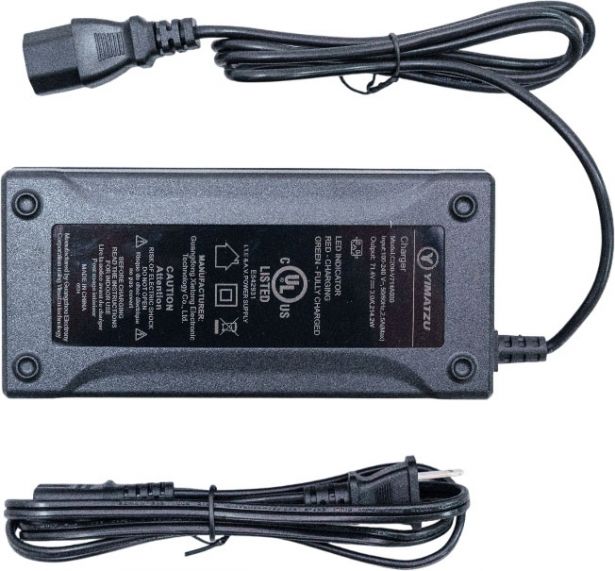 Charger - 60V, 3A, C13 Plug with Universal T-Prong, Lithium, Yimatzu