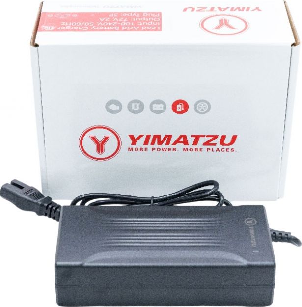 Charger - 72V, 2A, C13 Plug with Universal T-Prong, Yimatzu