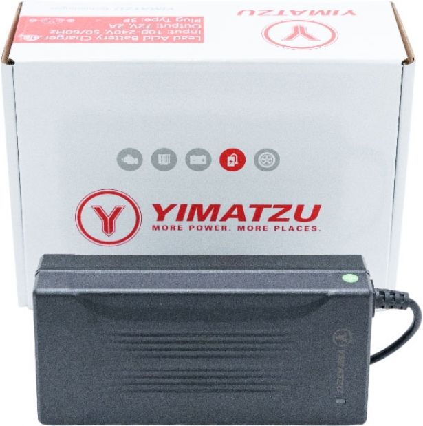 Charger - 72V, 2A, C13 Plug with Universal T-Prong, Yimatzu