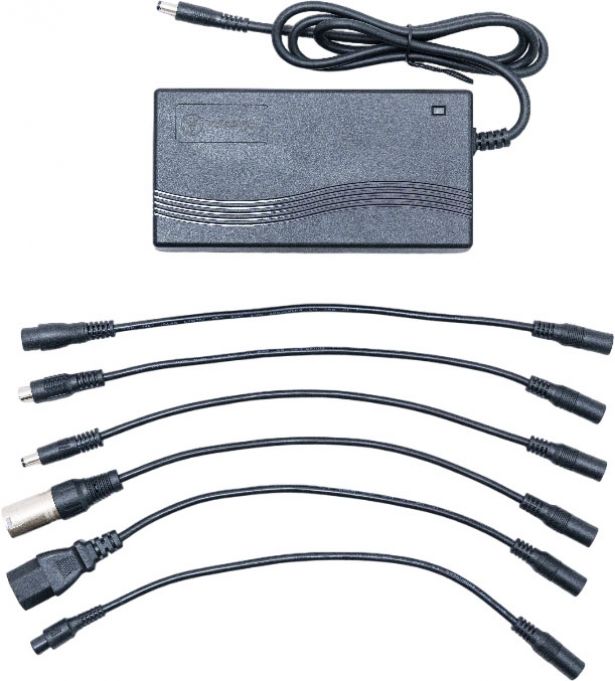 Charger - 48V, 2A, DC 5.5*2.1 (5.5mm x 2.1mm) & 6x Adapter Set, Lithium, UL / ULC, Yimatzu