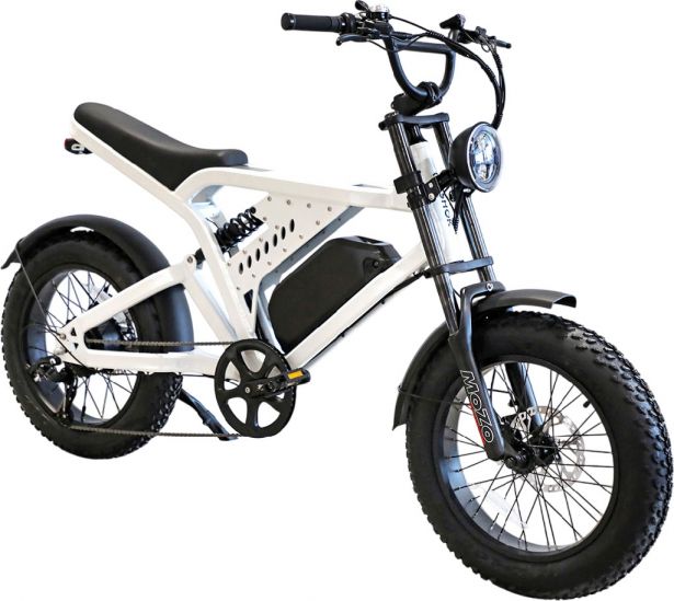 SHOK Nomad - White, Off-Road Fat Tire Ebike, 52V, 750W, 15.6Ah, 811Wh
