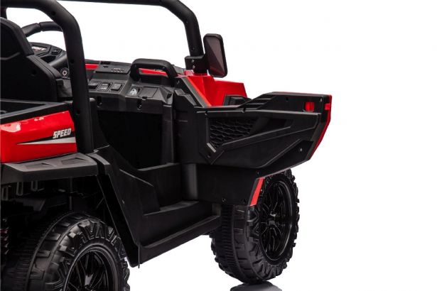 SHOK Ride On - TaskMaster FOUR, 2-Seat, 24V, Leather Seats, EVA Wheels, Remote, Red