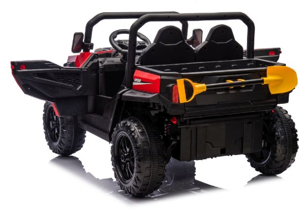 SHOK Ride On - TaskMaster FOUR, 2-Seat, 24V, Leather Seats, EVA Wheels, Remote, Red