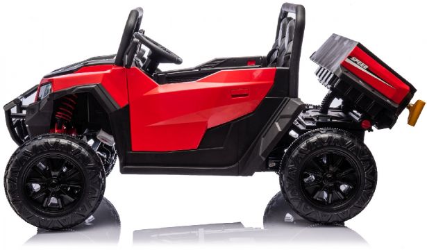 SHOK Ride On - TaskMaster FOUR, 2-Seat, 24V, Leather Seats, EVA Wheels, Remote, Red