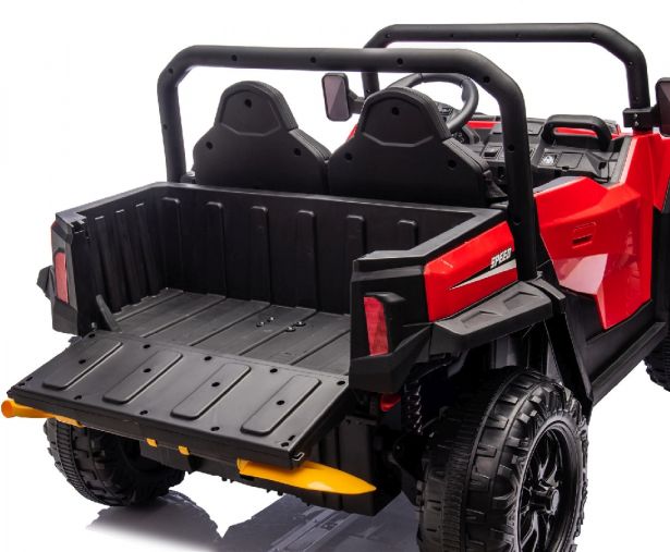 SHOK Ride On - TaskMaster FOUR, 2-Seat, 24V, Leather Seats, EVA Wheels, Remote, Red