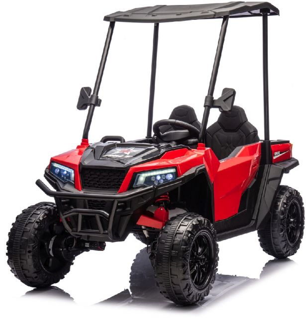 SHOK Ride On - TaskMaster FOUR, 2-Seat, 24V, Leather Seats, EVA Wheels, Remote, Red