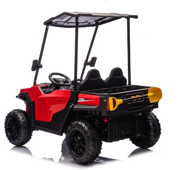 SHOK Ride On - TaskMaster FOUR, 2-Seat, 24V, Leather Seats, EVA Wheels, Remote, Red