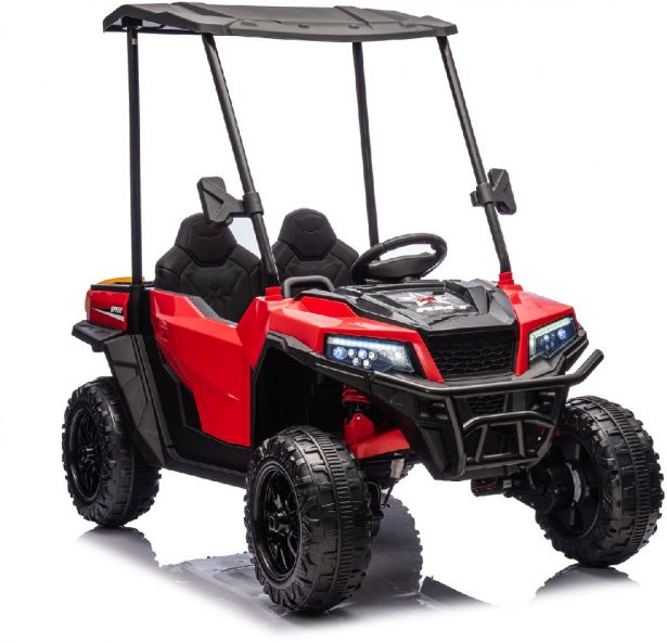 SHOK Ride On - TaskMaster FOUR, 2-Seat, 24V, Leather Seats, EVA Wheels, Remote, Red