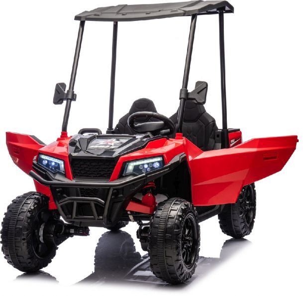 SHOK Ride On - TaskMaster FOUR, 2-Seat, 24V, Leather Seats, EVA Wheels, Remote, Red