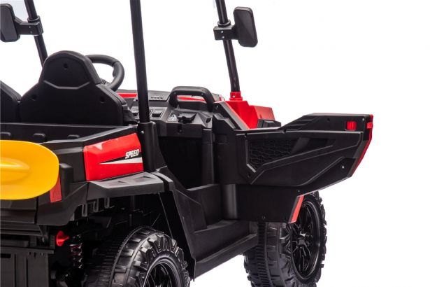 SHOK Ride On - TaskMaster FOUR, 2-Seat, 24V, Leather Seats, EVA Wheels, Remote, Red