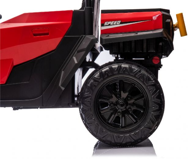 SHOK Ride On - TaskMaster FOUR, 2-Seat, 24V, Leather Seats, EVA Wheels, Remote, Red