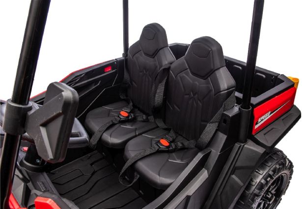 SHOK Ride On - TaskMaster FOUR, 2-Seat, 24V, Leather Seats, EVA Wheels, Remote, Red