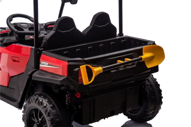 SHOK Ride On - TaskMaster FOUR, 2-Seat, 24V, Leather Seats, EVA Wheels, Remote, Red