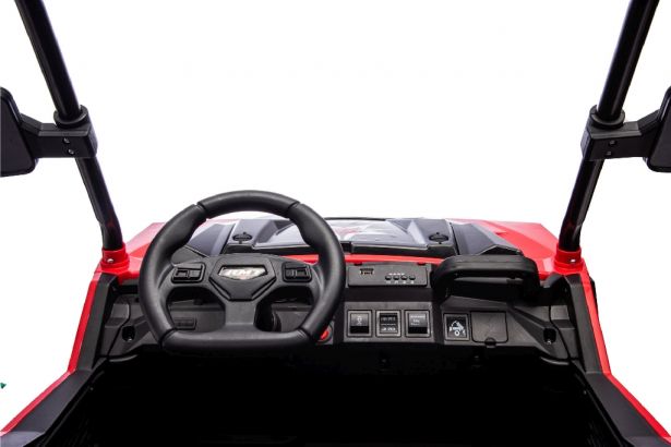 SHOK Ride On - TaskMaster FOUR, 2-Seat, 24V, Leather Seats, EVA Wheels, Remote, Red