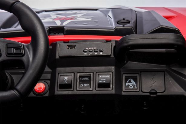 SHOK Ride On - TaskMaster FOUR, 2-Seat, 24V, Leather Seats, EVA Wheels, Remote, Red