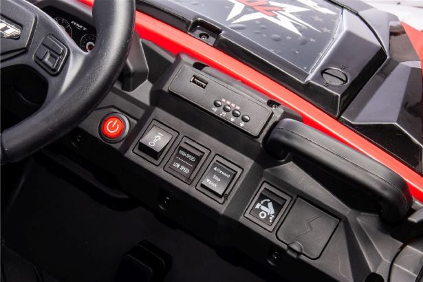 SHOK Ride On - TaskMaster FOUR, 2-Seat, 24V, Leather Seats, EVA Wheels, Remote, Red