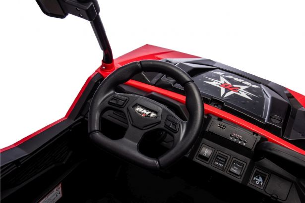 SHOK Ride On - TaskMaster FOUR, 2-Seat, 24V, Leather Seats, EVA Wheels, Remote, Red