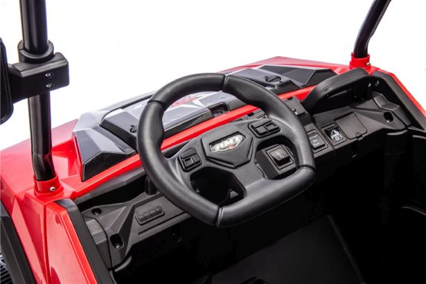 SHOK Ride On - TaskMaster FOUR, 2-Seat, 24V, Leather Seats, EVA Wheels, Remote, Red