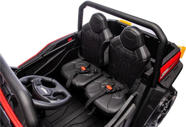 SHOK Ride On - TaskMaster FOUR, 2-Seat, 24V, Leather Seats, EVA Wheels, Remote, Red