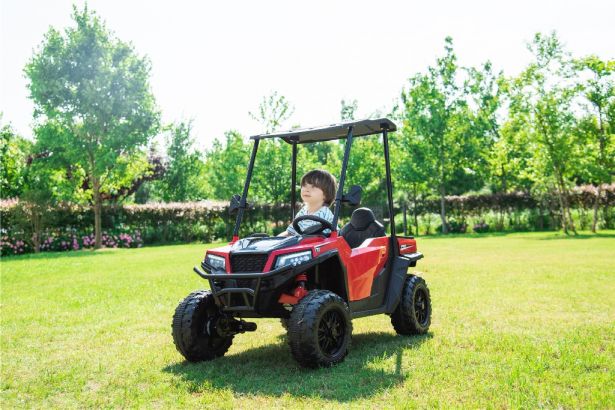 SHOK Ride On - TaskMaster FOUR, 2-Seat, 24V, Leather Seats, EVA Wheels, Remote, Red