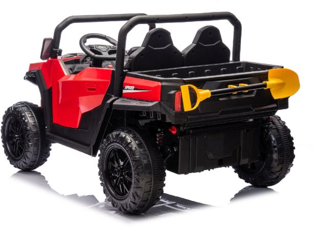 SHOK Ride On - TaskMaster FOUR, 2-Seat, 24V, Leather Seats, EVA Wheels, Remote, Red