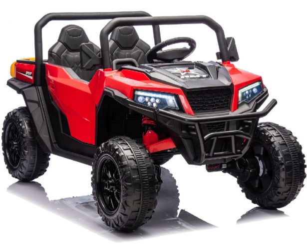 SHOK Ride On - TaskMaster FOUR, 2-Seat, 24V, Leather Seats, EVA Wheels, Remote, Red