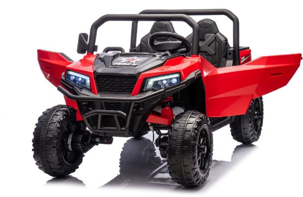 SHOK Ride On - TaskMaster FOUR, 2-Seat, 24V, Leather Seats, EVA Wheels, Remote, Red